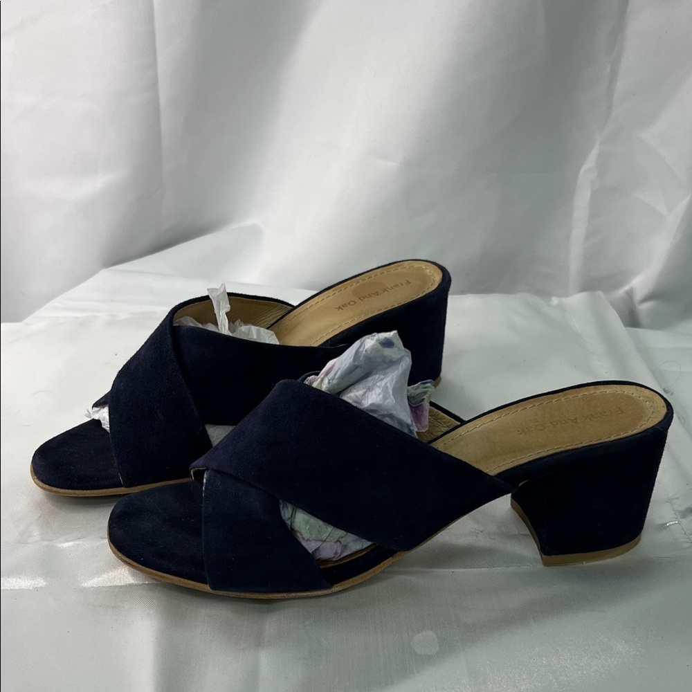 Frank & Oak Navy Blue Mules